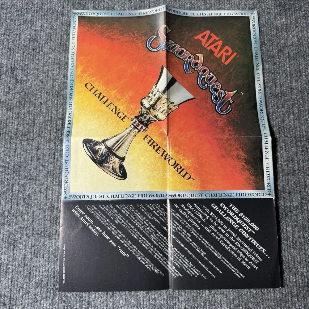 Atari 2600: Swordquest Fire World Manual, Poster & Comic ONLY DC Comics Good Con